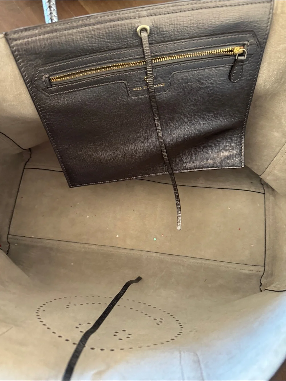 Anya Hindmarch metallic leather